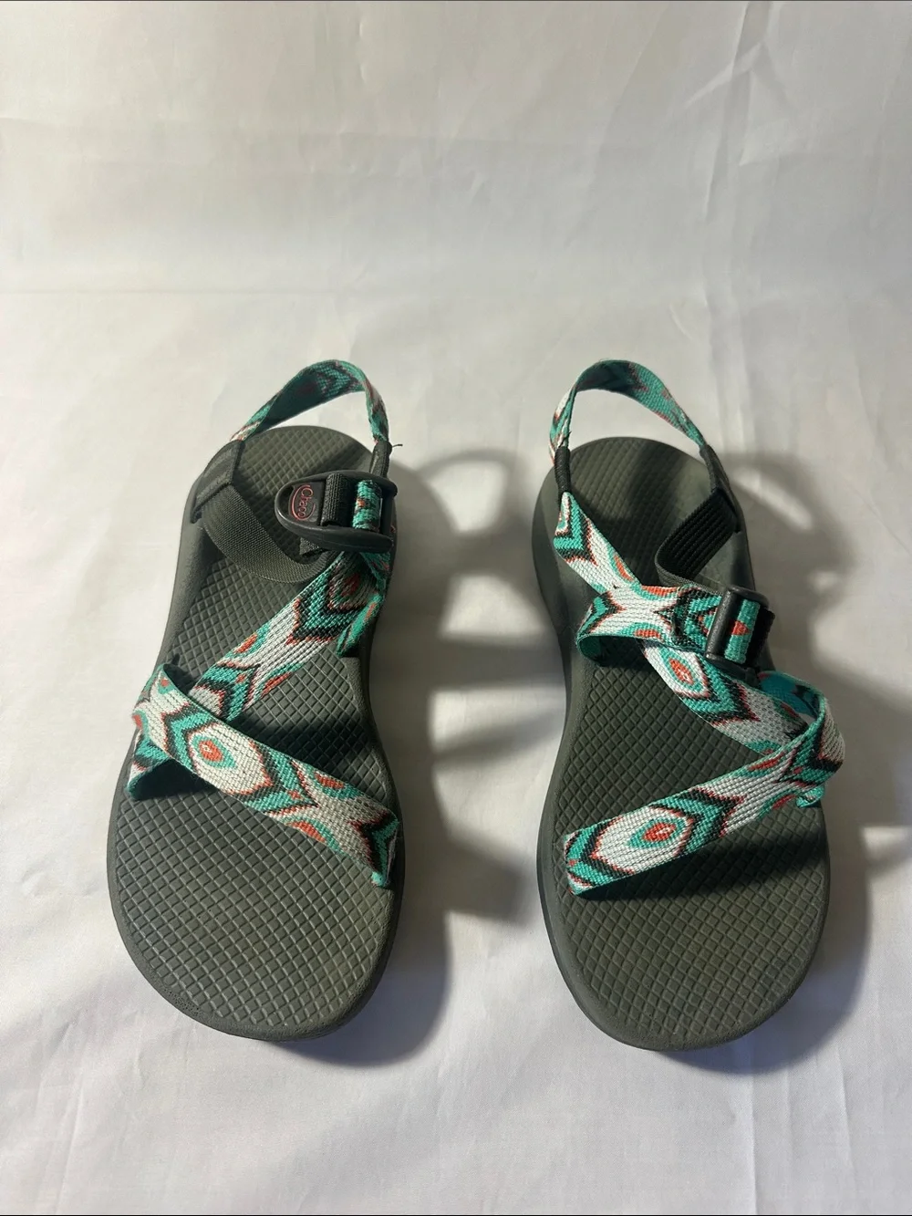 Chaco Z/1 Classic Sandals Women’s 9 Teal Geometric Aztec Boho